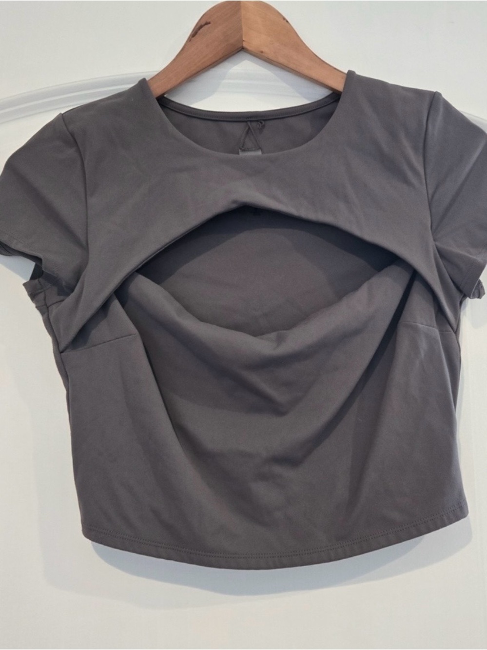 Garage Charcoal Gray Short Sleeve Nursing Layered Tee